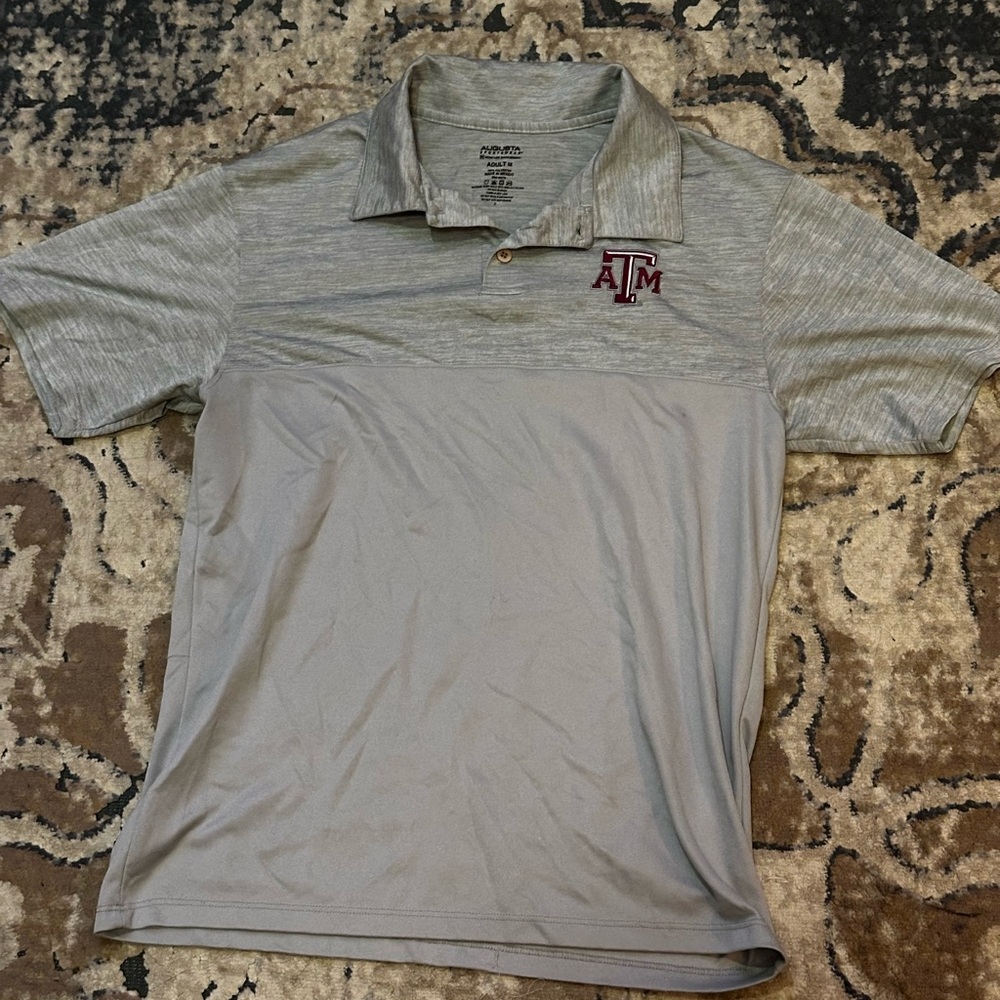 Gray Polo Shirt with Embroidered Logo